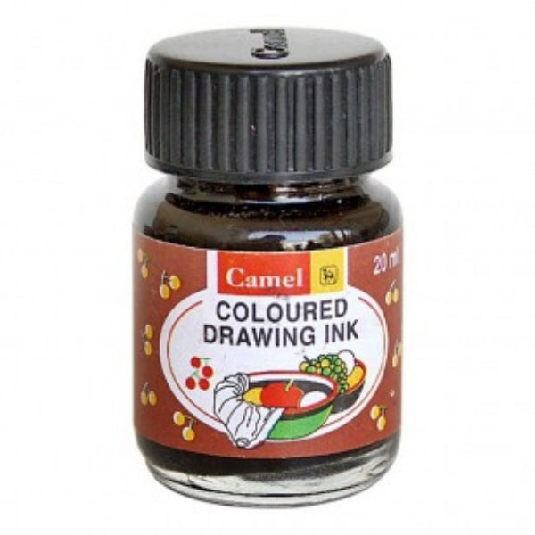 Camel Artist Coloured Drawing Ink 20ml Black-016 bottle