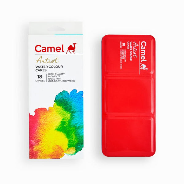 Camel Artist Water Colour Cakes set with 18 shades and brush