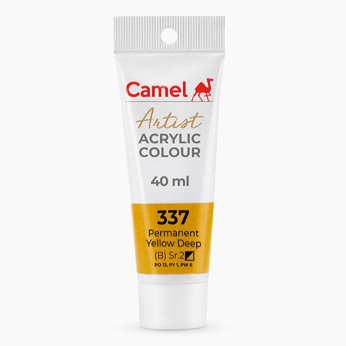 Camel Artist Acrylic Colour Tube 40ml, Series 2, Permanent Yellow Deep-337