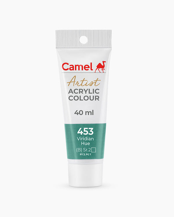 Camel Artist Acrylic Colour tube, Viridian Hue shade