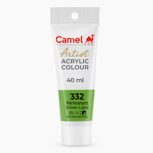Camel Artist Acrylic 40ml, S2, Permanent Green Light-332