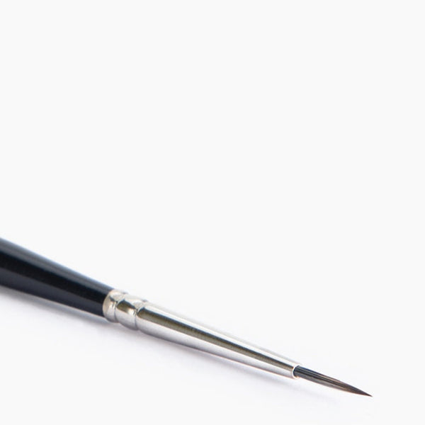 Black round paint brush with synthetic bristles size two