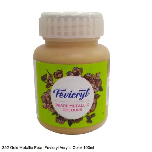 Pidilite Fevicryl Acrylic Colour 100ml, Pearl Metallic Gold-352