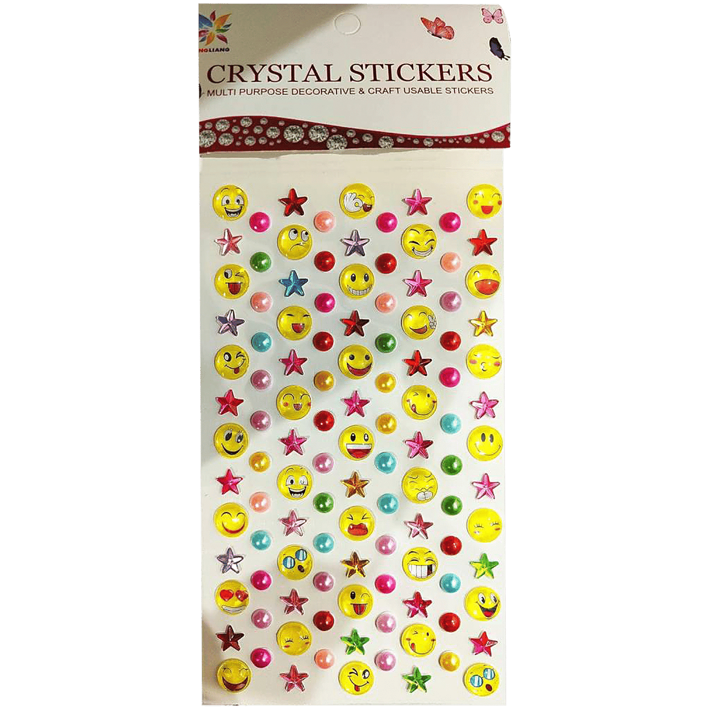 Sticker Multi Design Emoji Stars Kundan