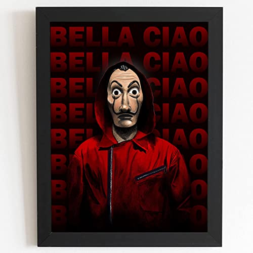Craftolive Money Heist Dali Mask Bella Ciao Wall Frame - PSTRN76