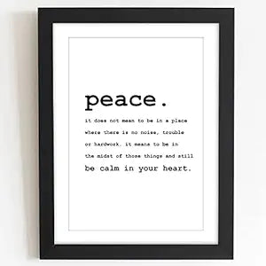 Craftolive Minimal Peace Meaning Wall Frame - PSTRN95