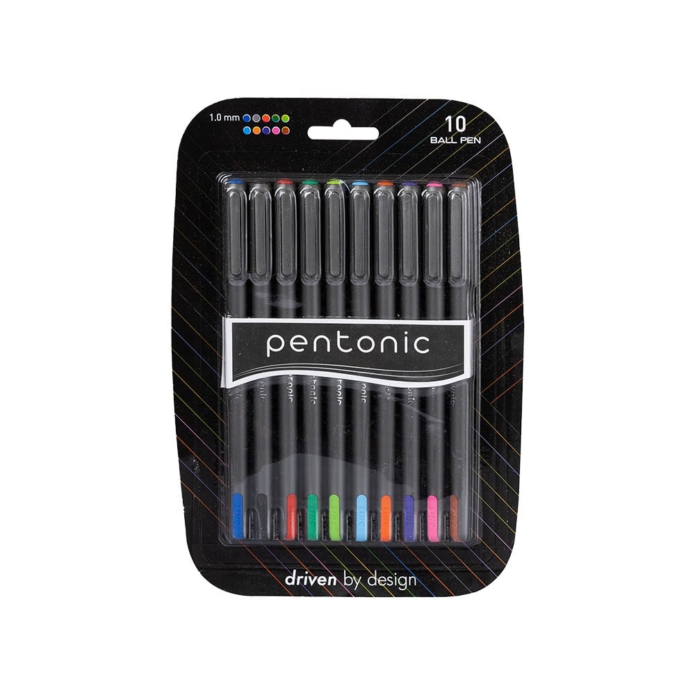 Linc Pentonic ball pen set, 10 assorted ink colours