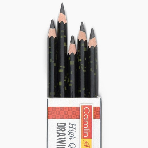 Pack of Camlin 5B soft graphite drawing and sketching pencils