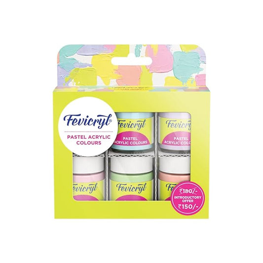 Pidilite Fevicryl Pastel Acrylic Colours Kit, 90ml, 6 Shades