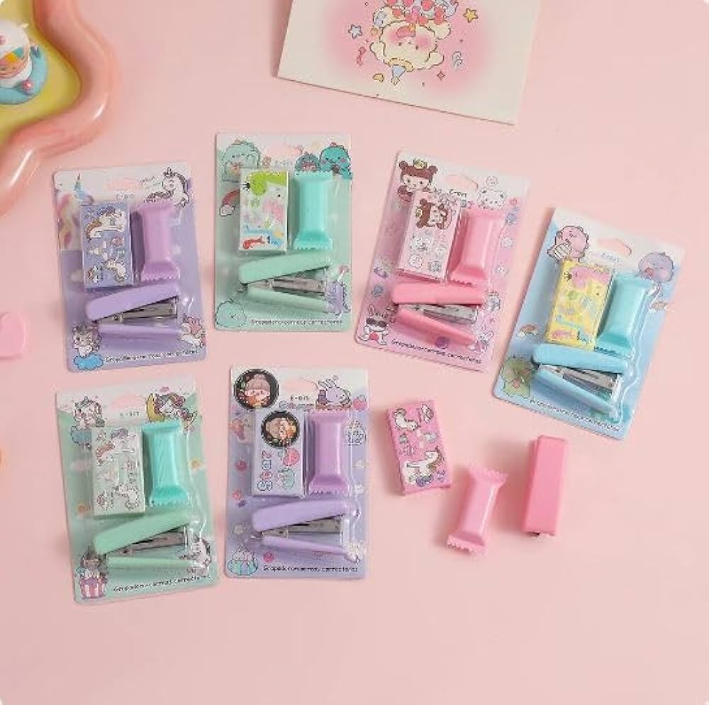Stationery Gift Set, Stapler Highlighter, Labubu #E017LBB