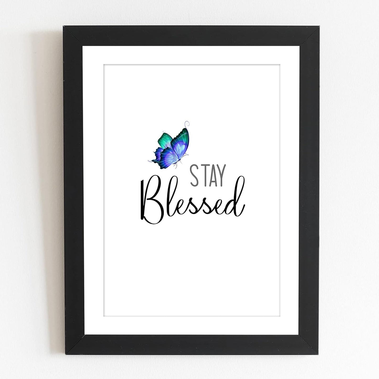 Craftolive Stay Blessed Typography Butterfly Wall Frame - PSTRN03