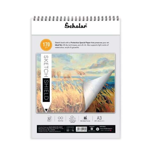 Scholar Sketch Shield 170gsm, 32 Sheets, Spiral, A5