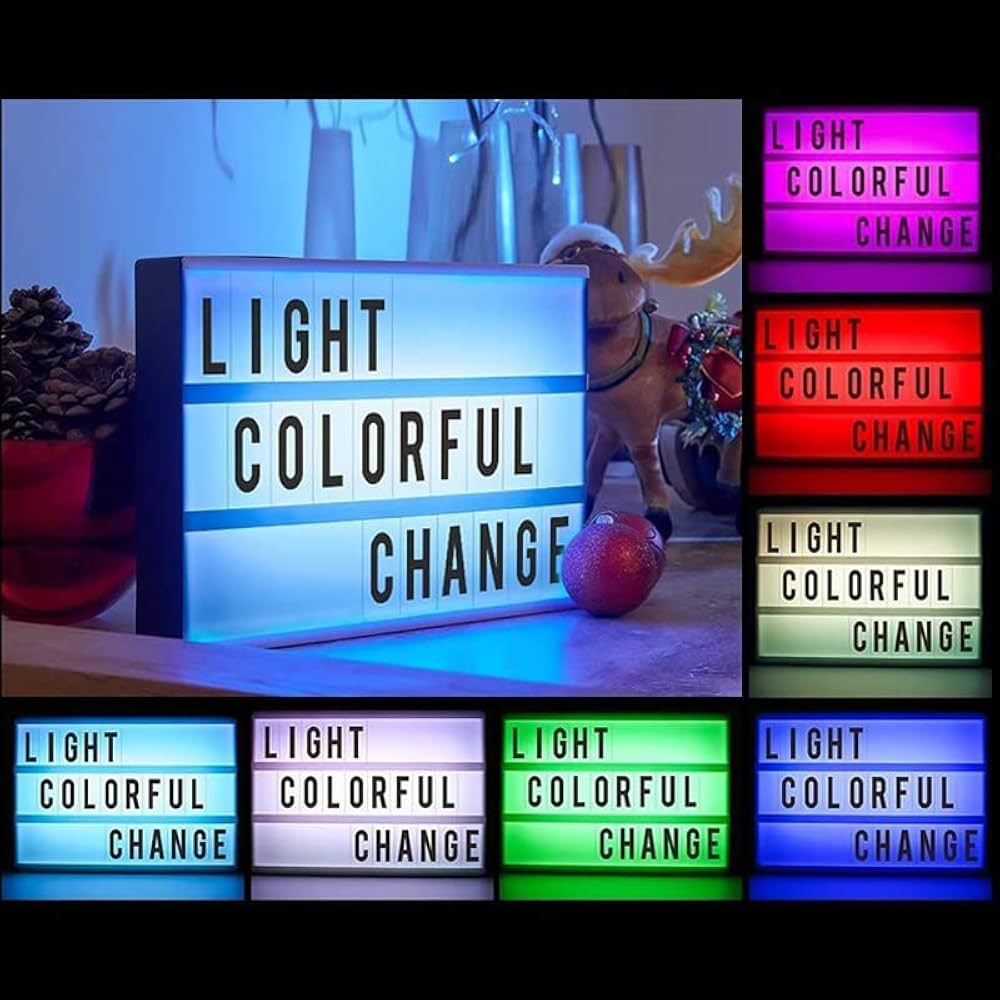 LED Cinematic Letter Light Box, Multicolour A4