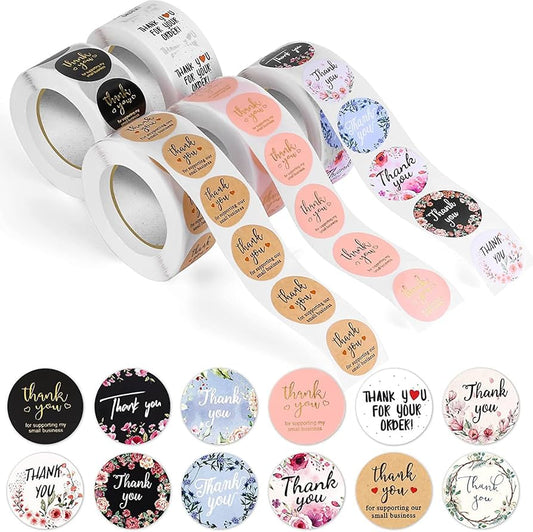 TRC Thank You Stickers Tape #RAW1654, Random Design