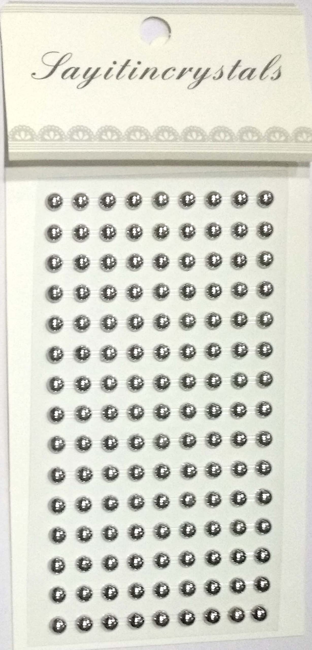 Silver Beads Stickers 6mm