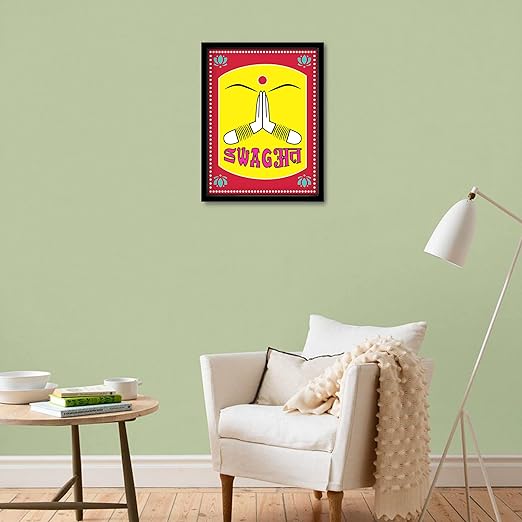 Craftolive Swagat Welcome Kitsch Pop Artwork Wall Frame - PSTRN108