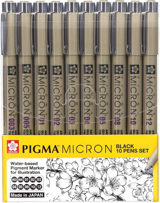 Sakura Pigma Micron Pens, Pack of 10