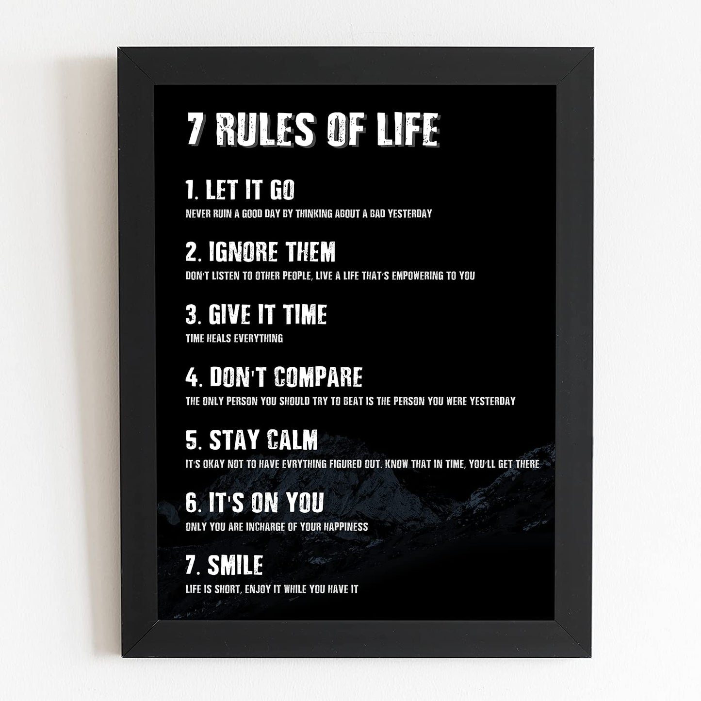 Craftolive Typography 7 Rules of Life Motivational Wall Frame - PSTRN24