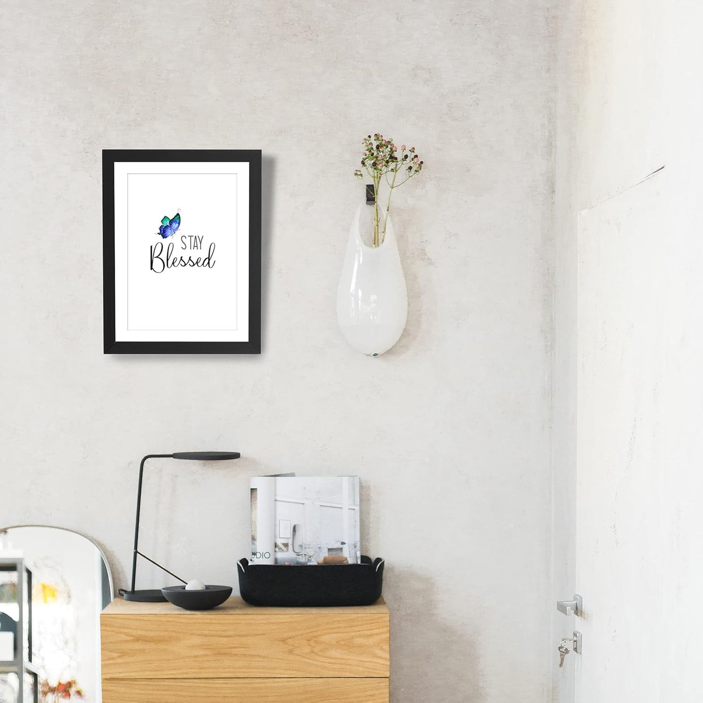 Craftolive Stay Blessed Typography Butterfly Wall Frame - PSTRN03