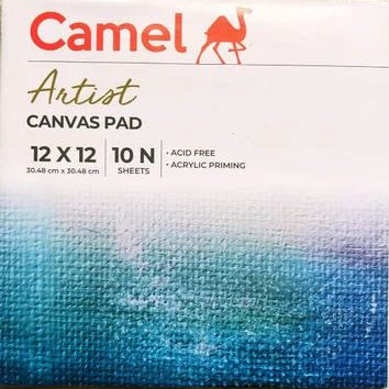 Camel Artist Canvas Pad, 12x12 inches, cotton canvas sheets