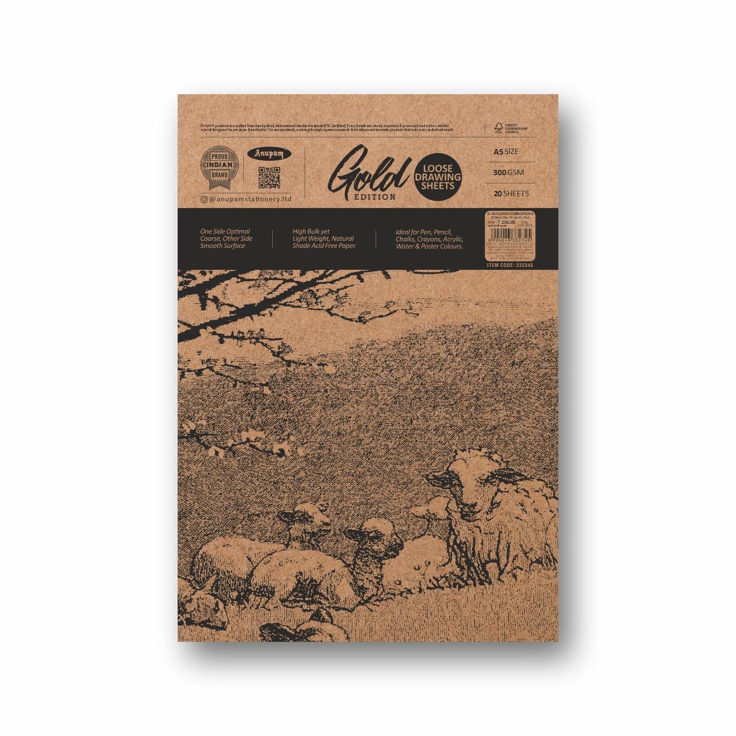 Anupam Gold Edition Papers 300gsm, 20 Sheets, A5