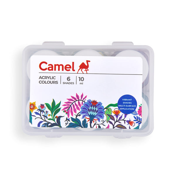 Camel acrylic colours set with six 10ml paint tubes