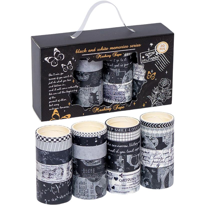 Washi Tape Black & White Set 20pc #JD2622E