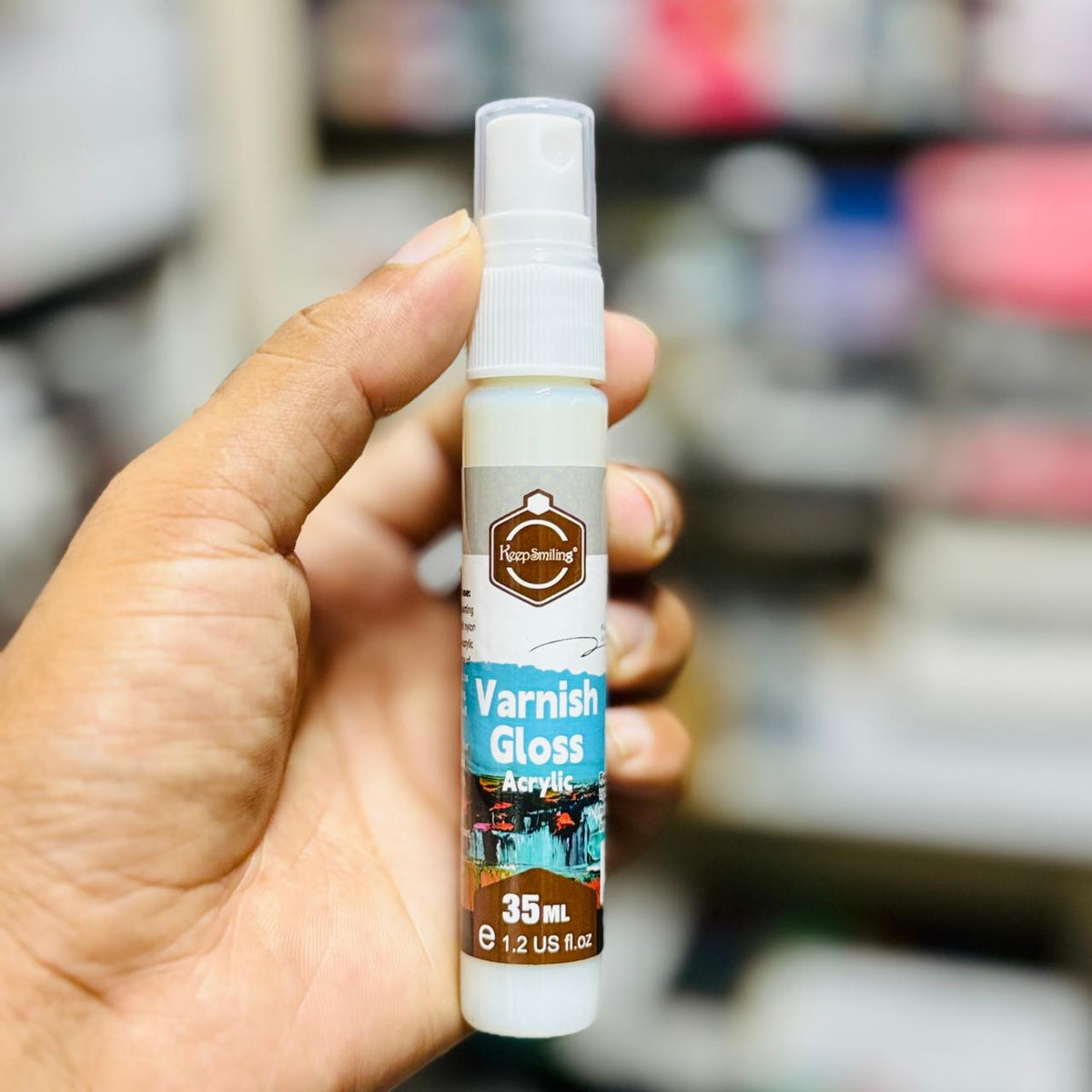 Bottle of gloss acrylic varnish, 35ml