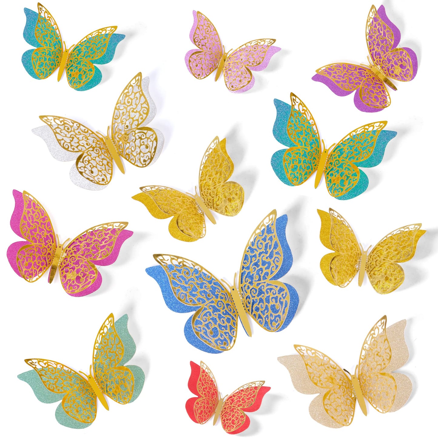 3D Butterfly Decoration Stickers 12pc