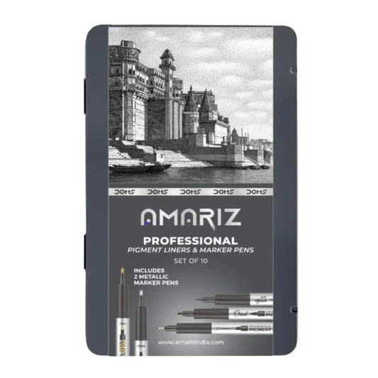 Doms Amariz Professional Pigment Liners & Marker Pens, 10 Pc