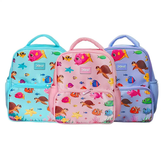 Doms School Bag Aqua Lavender