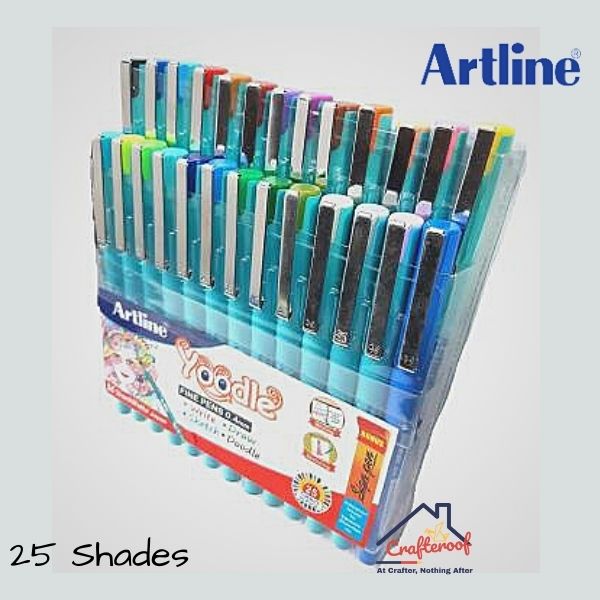 Artline Yoodle Fine Pens 0.4mm, 25 Shades
