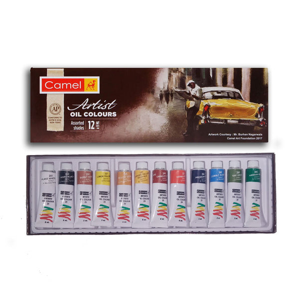 Set of Camel Artist Oil Colours, 12 shades, 9ml tubes