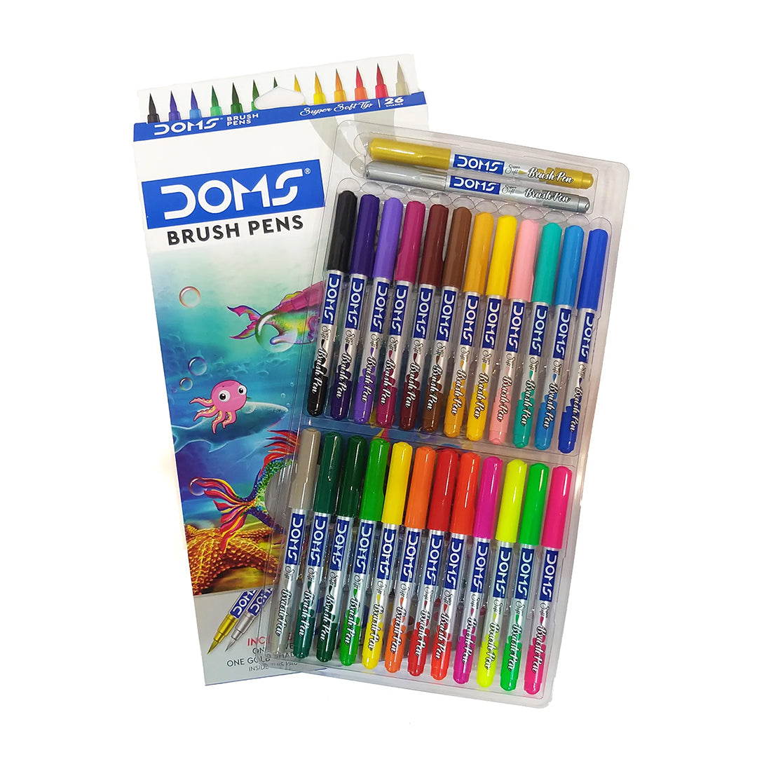 Doms Brush Pens, Super Soft, 24+1+1 Shades