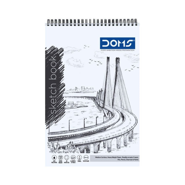 Doms A4 spiral bound sketch book, 150gsm, 36 sheets