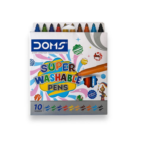 Pack of ten Doms Super Washable sketch pens in assorted shades