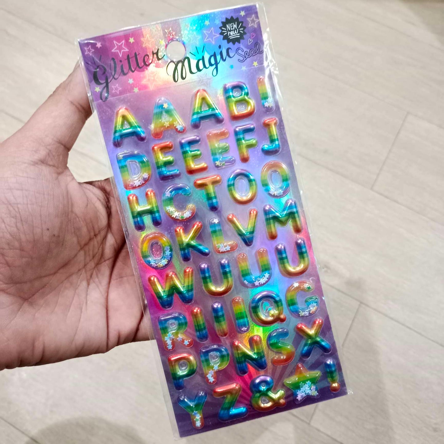 Sticker Alphabet Blister Rainbow Stars