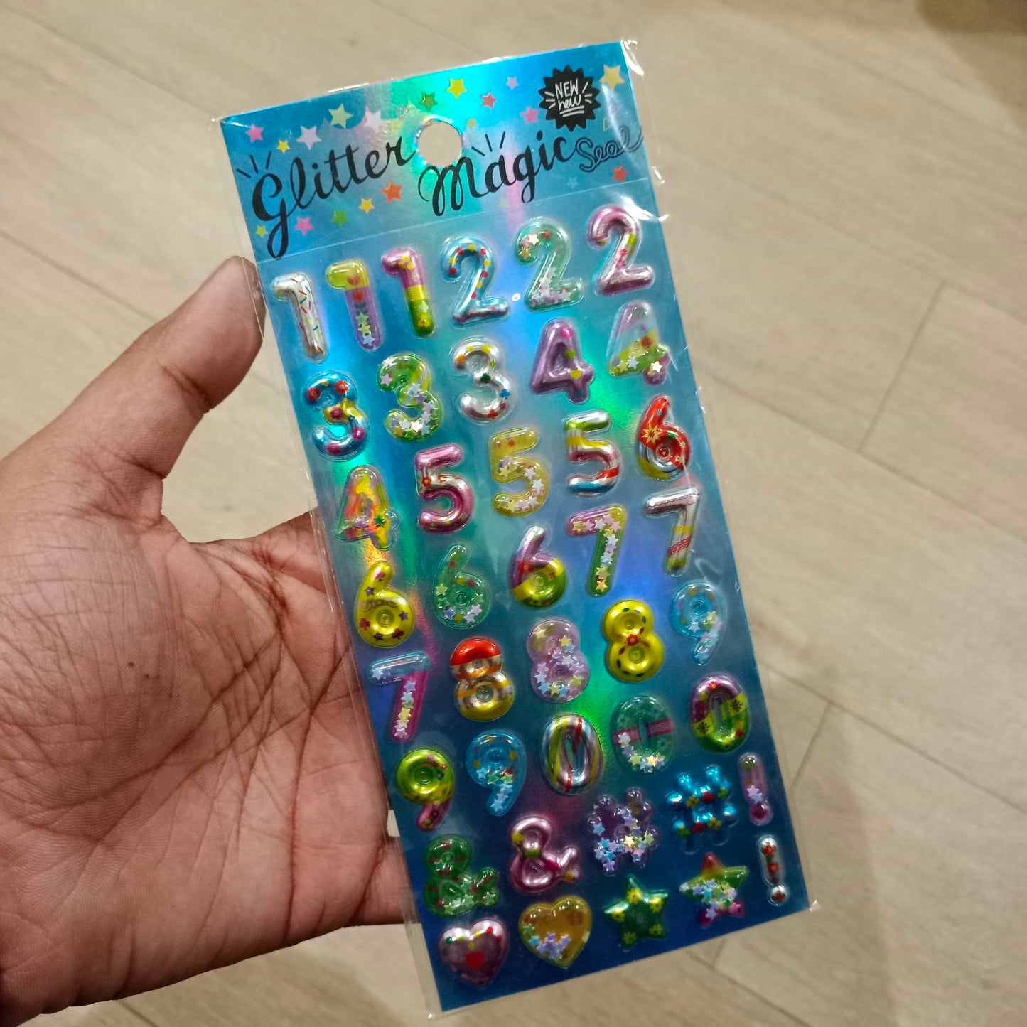 Sticker Numbers Blister Rainbow Stars