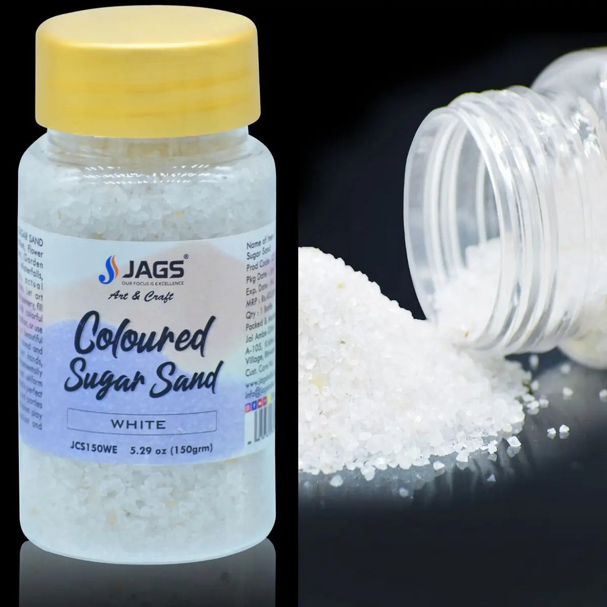 Jags Coloured Sugar Sand White 150g