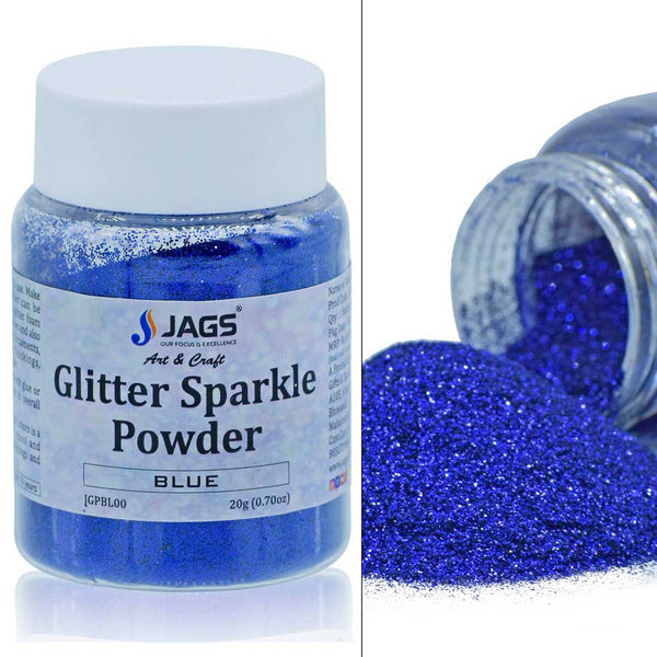 Jags Glitter Sparkle Powder, 20g pack, blue shade