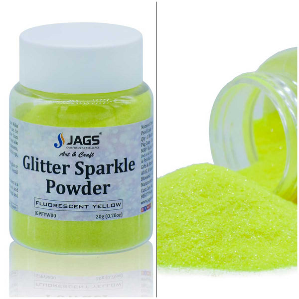 Jags Glitter Sparkle Powder, 20g, fluorescent yellow shade