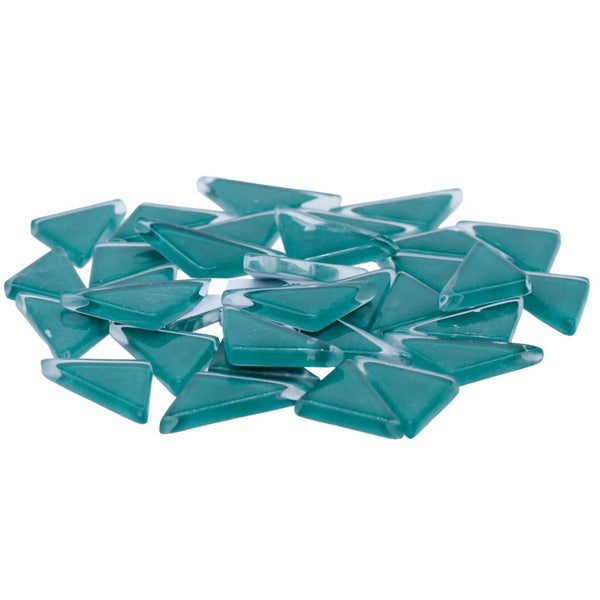 Glass Mosaic Chips 100g, Triangle, Green