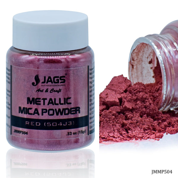Jags Metallic Mica Powder 15g in Red, shimmering resin pigment