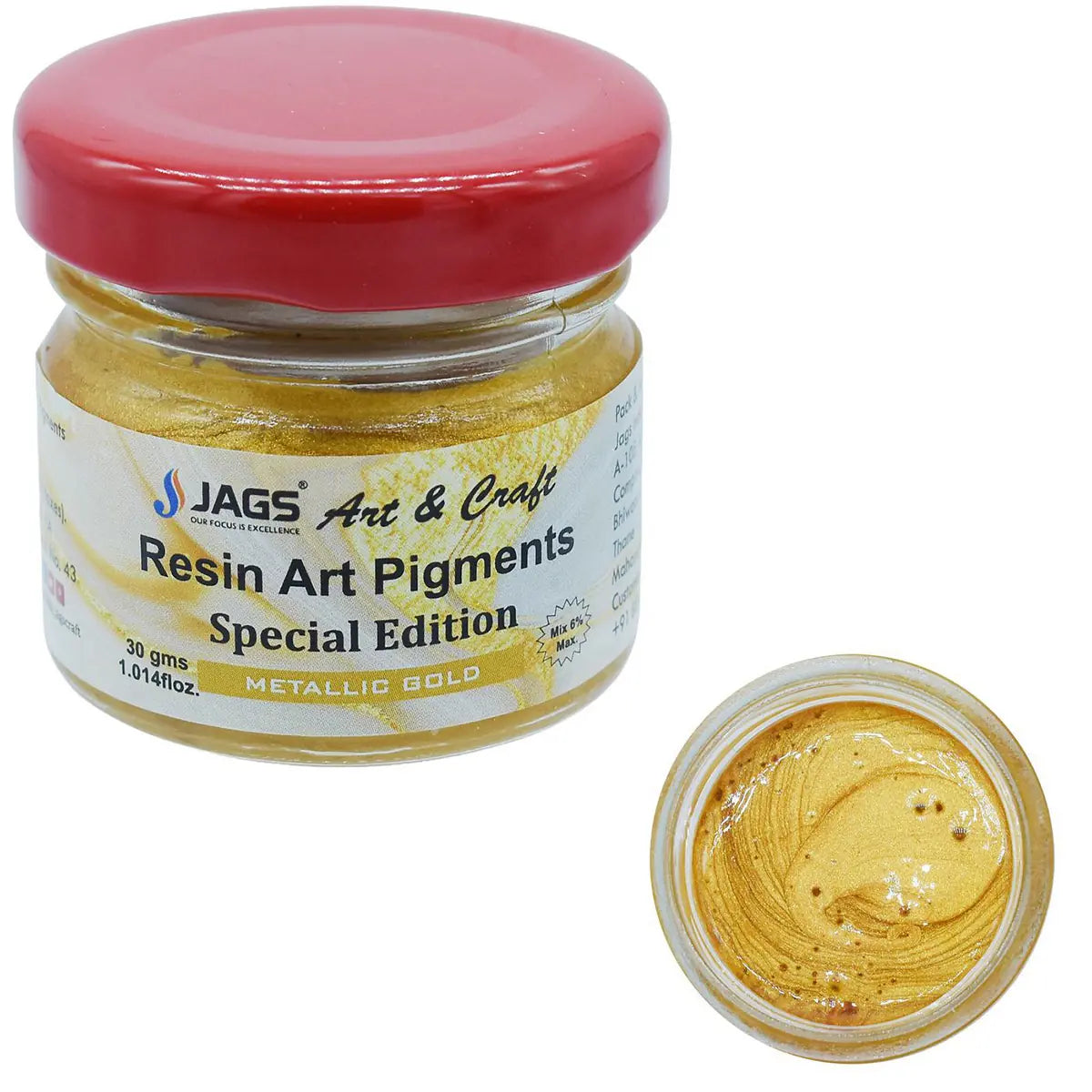 Jags Resin Art Pigment 30g, Metallic Gold