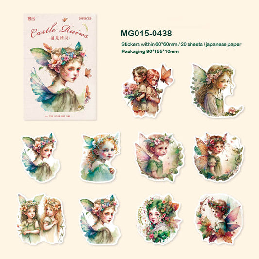 Yanji Design Castle Ruins Stickers 20pc #MG015-0438