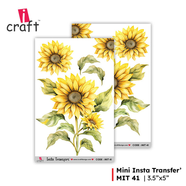 iCraft A6 water transfer sheet with sunflower design