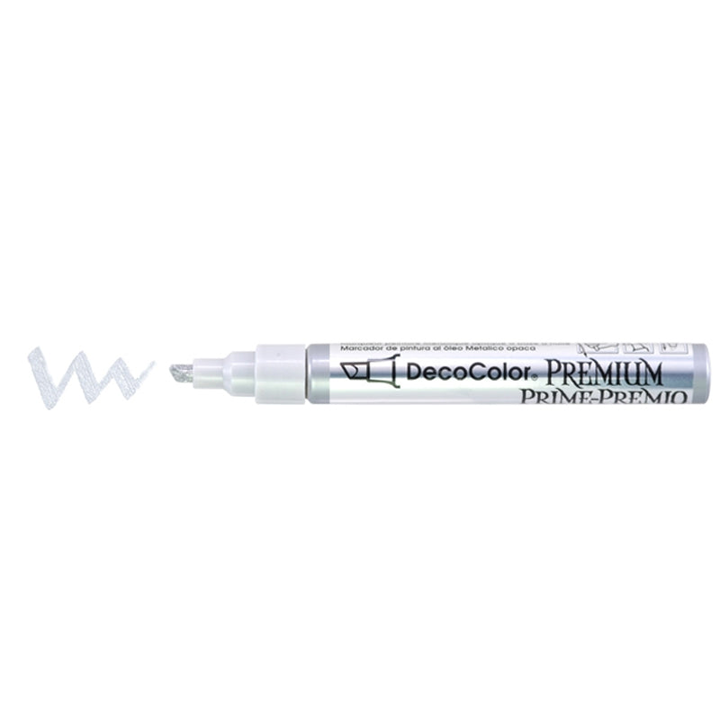 Marvy Uchida DecoColour Marker, Metallic, Chisel Tip, Silver