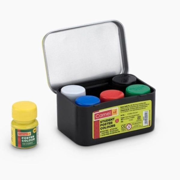Camel poster colours set with 6 assorted shade tins
