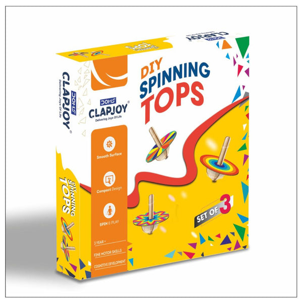 Clapjoy DIY spinning top wooden craft kit box