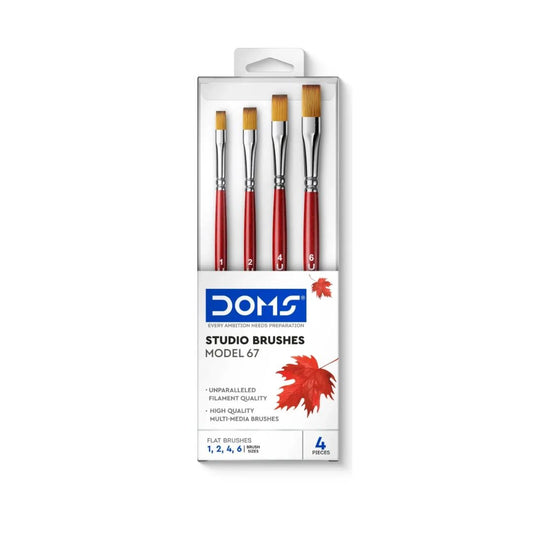 Doms Studio Brushes Model 67, Flat-4 pcs.
